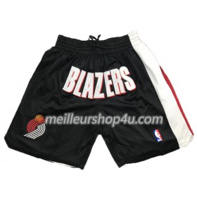 Homme NBA Portland Trail Blazers Shorts à poche Noir Swingman